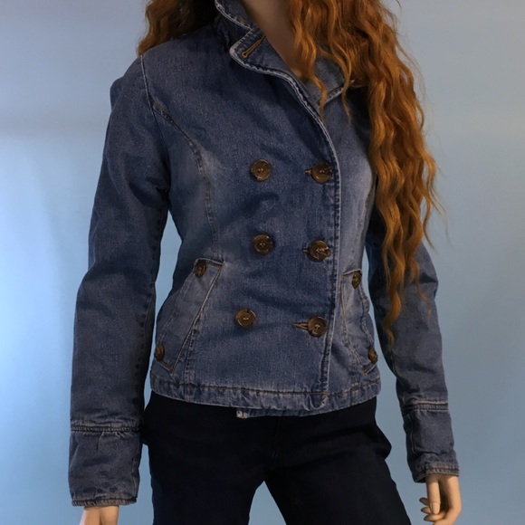 double breasted jean jacket